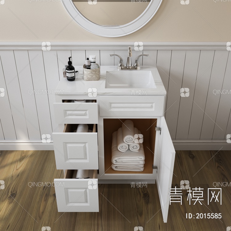 卫浴柜3D模型下载【ID:2015585】