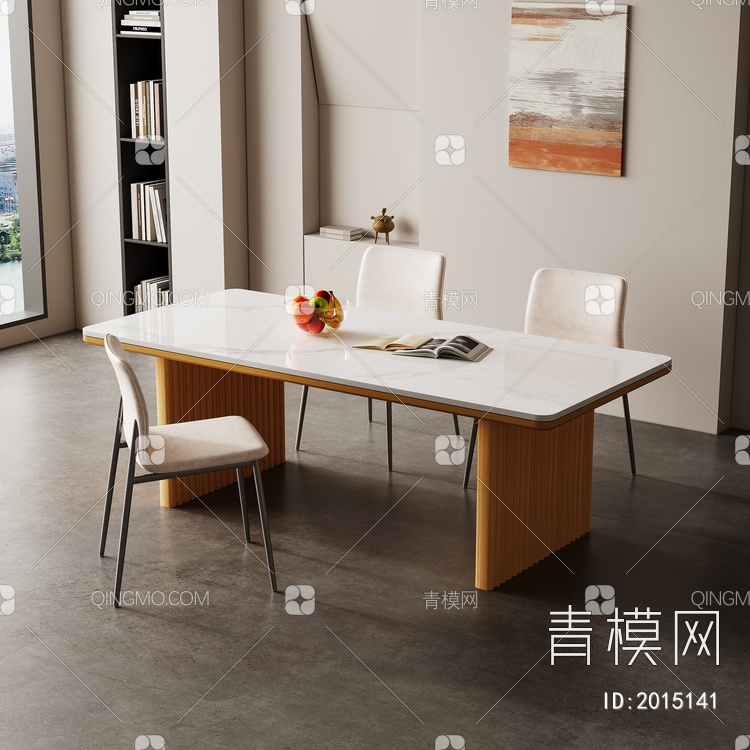 餐桌椅组合3D模型下载【ID:2015141】
