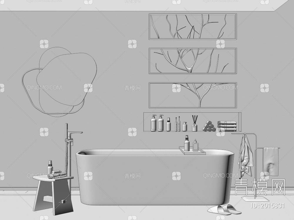 浴缸 浴盆3D模型下载【ID:2015831】