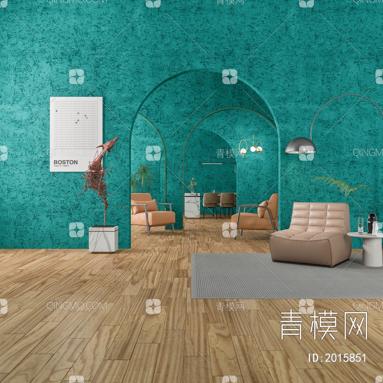 休闲沙发组合 沙发场景组合3D模型下载【ID:2015851】
