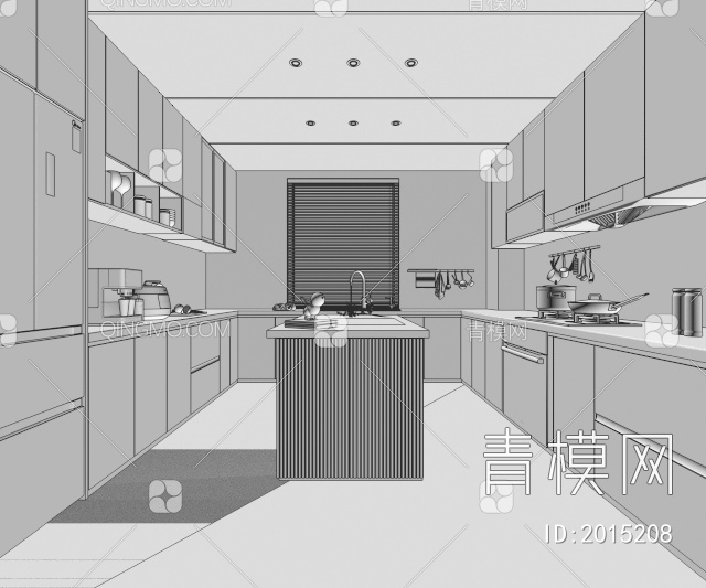 厨房，橱柜3D模型下载【ID:2015208】