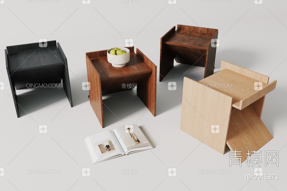 实木 换鞋凳 凳子3D模型下载【ID:2015873】