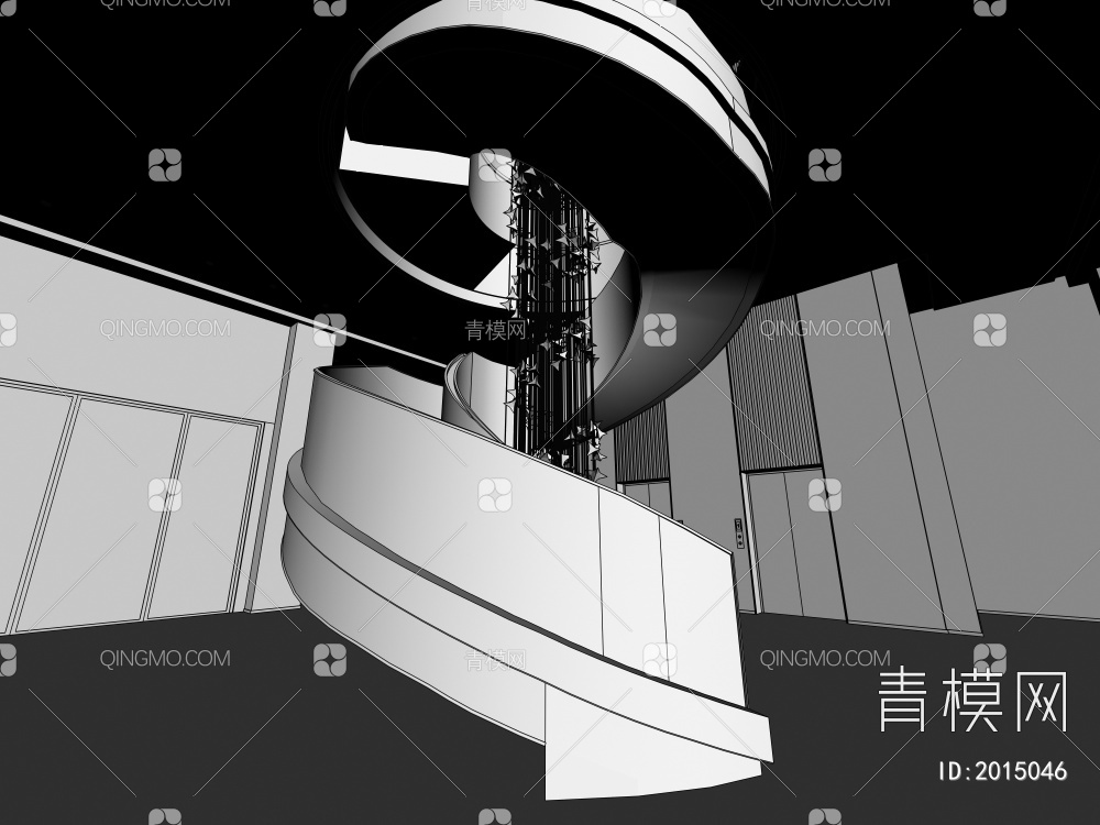 旋转楼梯3D模型下载【ID:2015046】