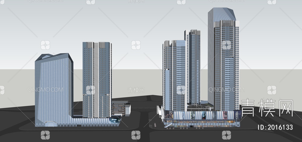 密斯雀城市综合体3D模型下载【ID:2016133】