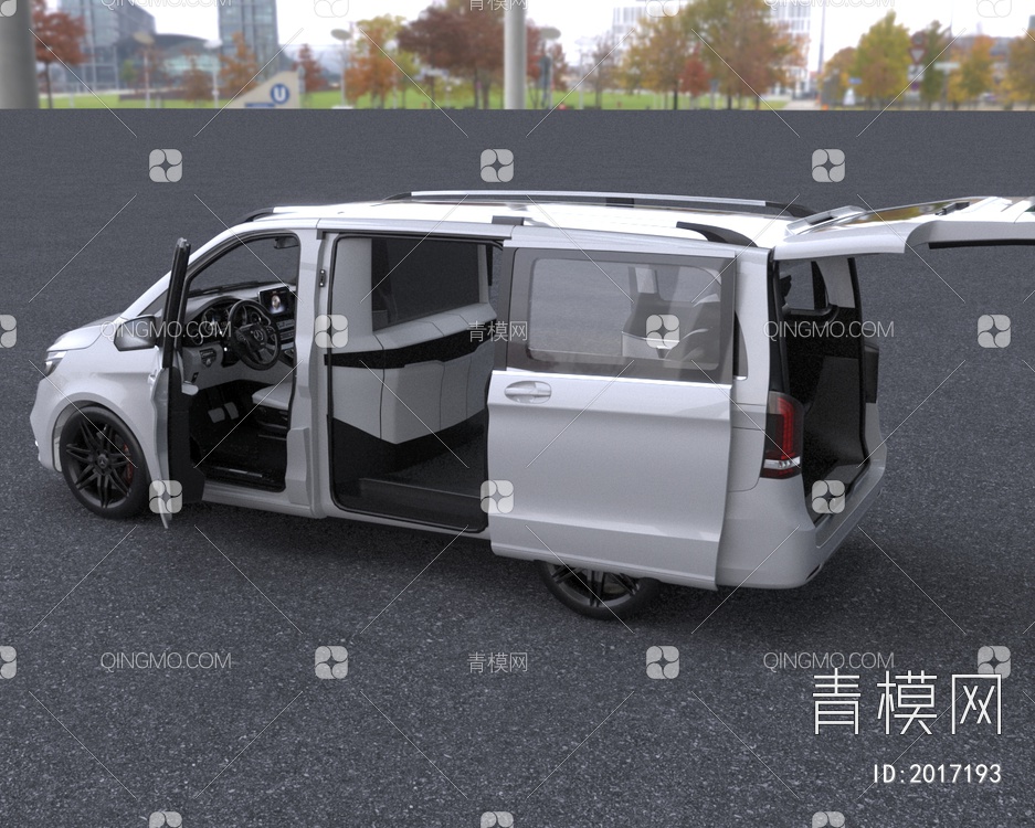 2023款梅赛德斯奔驰VclassVIPMPV商务汽车带内饰版3D模型下载【ID:2017193】