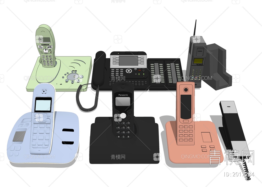 有线电话 复古老式座机SU模型下载【ID:2017284】