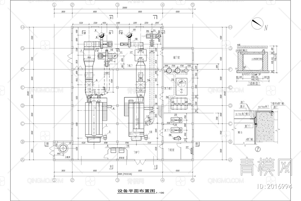 锅炉房CAD图纸【ID:2016994】