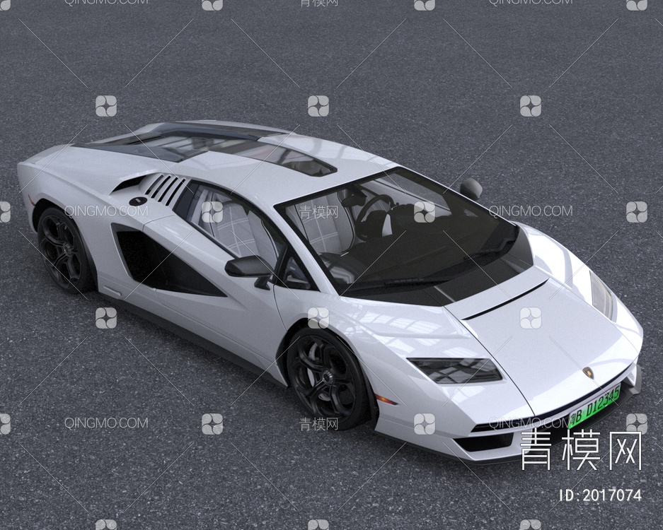 2022款兰博基尼超跑车汽车Countach带内饰版3D模型下载【ID:2017074】