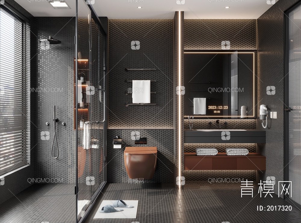 卫生间 浴室 洗手间3D模型下载【ID:2017320】