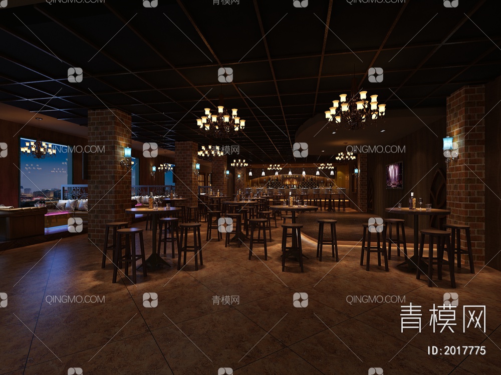 酒吧大厅3D模型下载【ID:2017775】