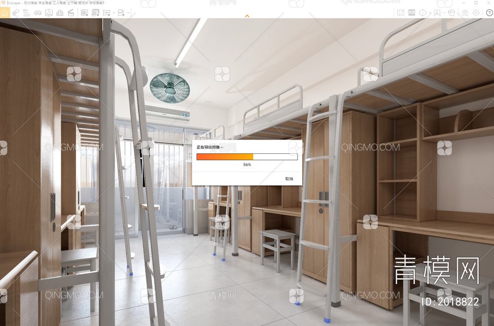 宿舍SU模型下载【ID:2018822】