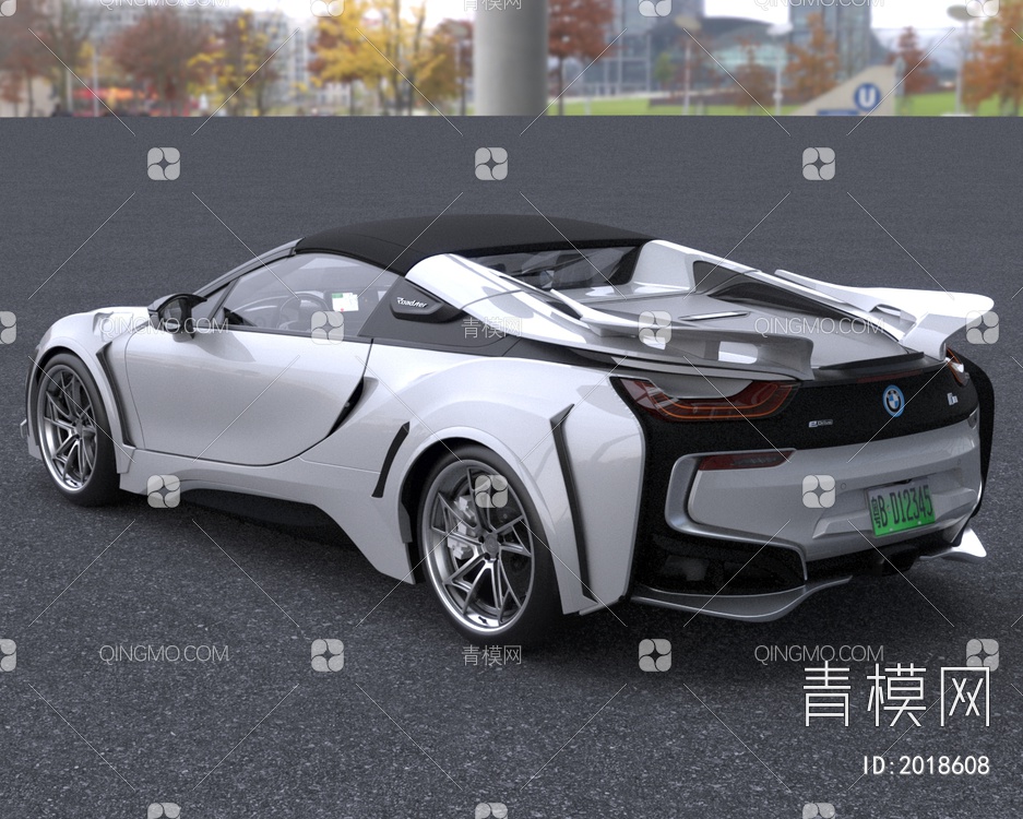 2023款宝马I8收缩敞篷跑车3D模型下载【ID:2018608】