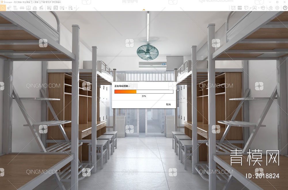 宿舍SU模型下载【ID:2018824】