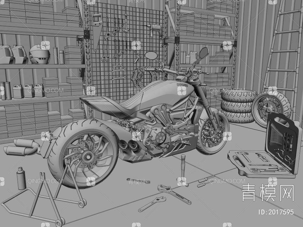 摩托车3D模型下载【ID:2017595】