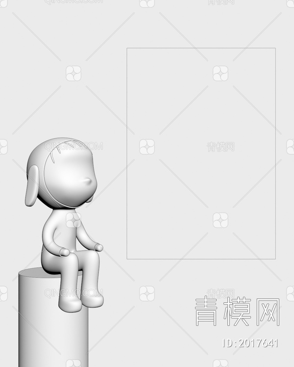 卡通雕塑摆件3D模型下载【ID:2017641】