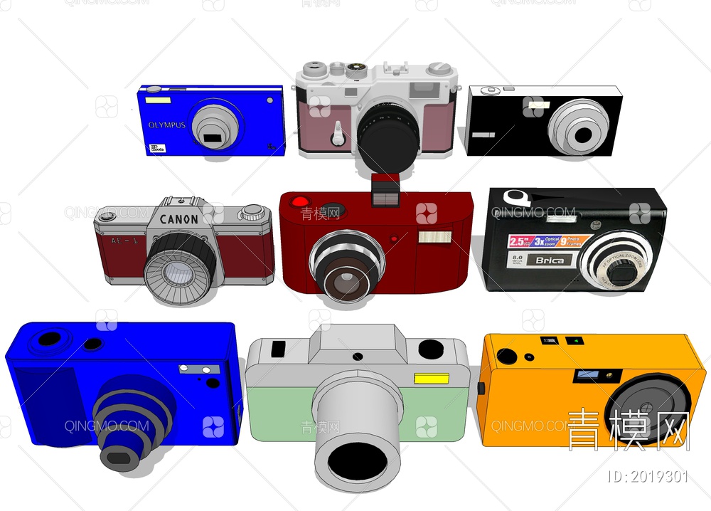 数码照相机 卡片机摄影机SU模型下载【ID:2019301】