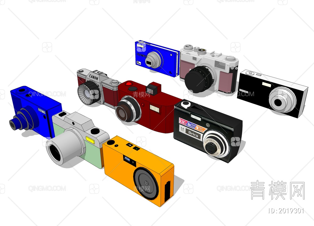 数码照相机 卡片机摄影机SU模型下载【ID:2019301】