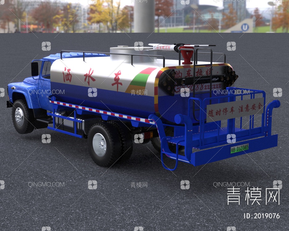 80年代东风经典140卡车洒水车3D模型下载【ID:2019076】