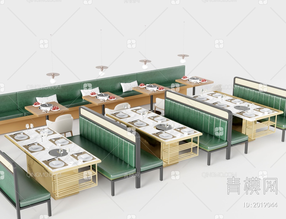 卡座沙发3D模型下载【ID:2019044】