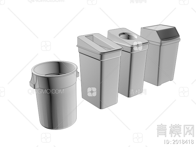生活用品 垃圾桶3D模型下载【ID:2018418】