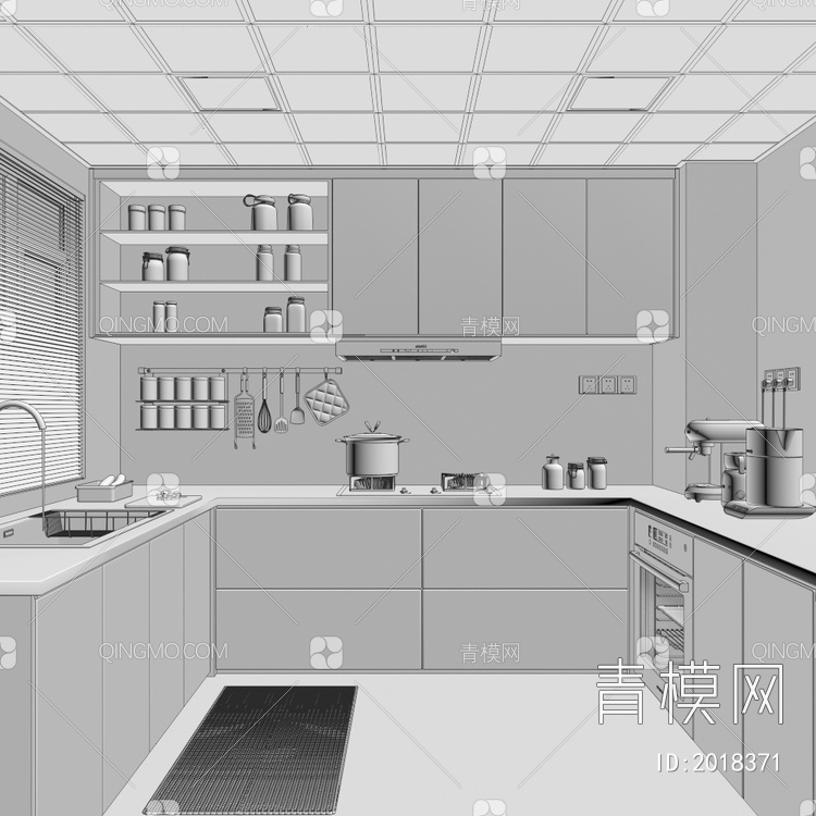厨房3D模型下载【ID:2018371】