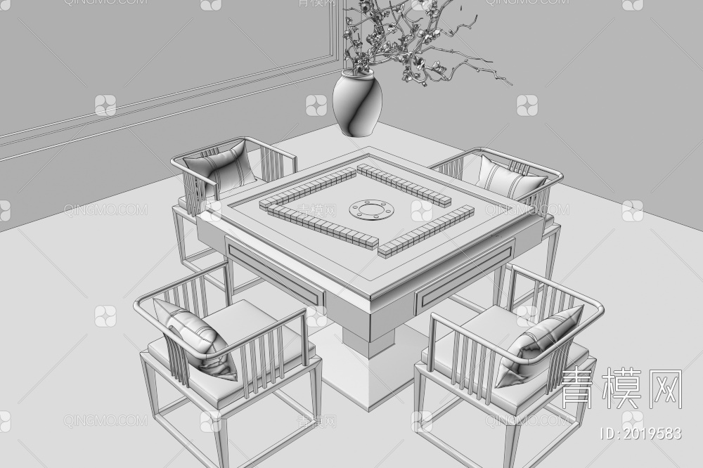 麻将桌3D模型下载【ID:2019583】