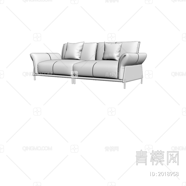 双人沙发3D模型下载【ID:2018958】