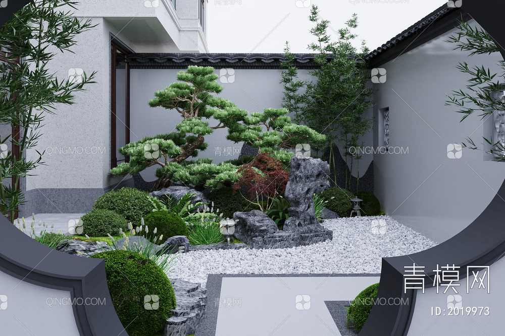 庭院 庭院 园林3D模型下载【ID:2019973】