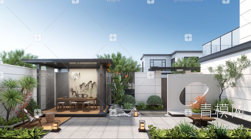 庭院景观3D模型下载【ID:2020032】
