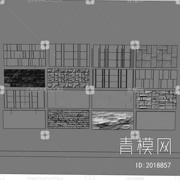 文化石砖墙3D模型下载【ID:2018857】