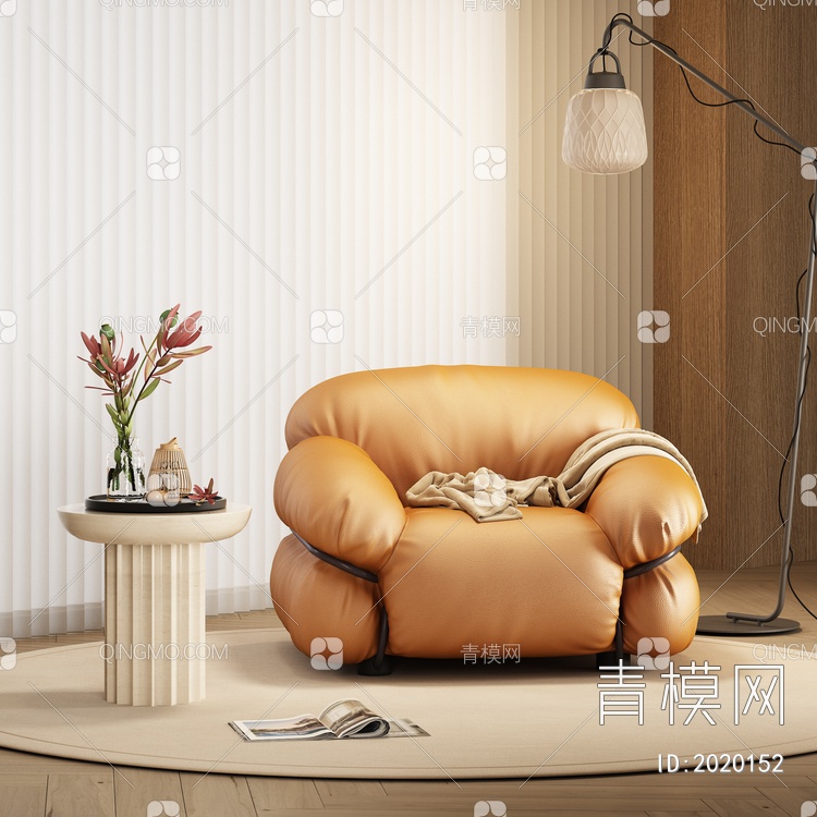单人沙发3D模型下载【ID:2020152】