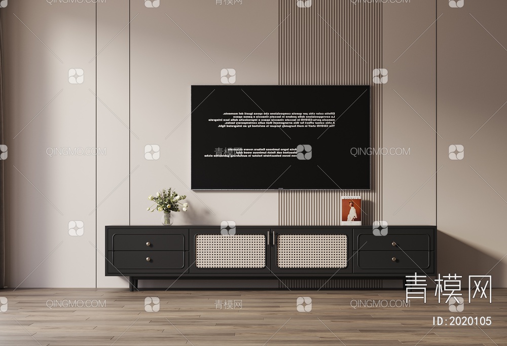 复古电视柜3D模型下载【ID:2020105】