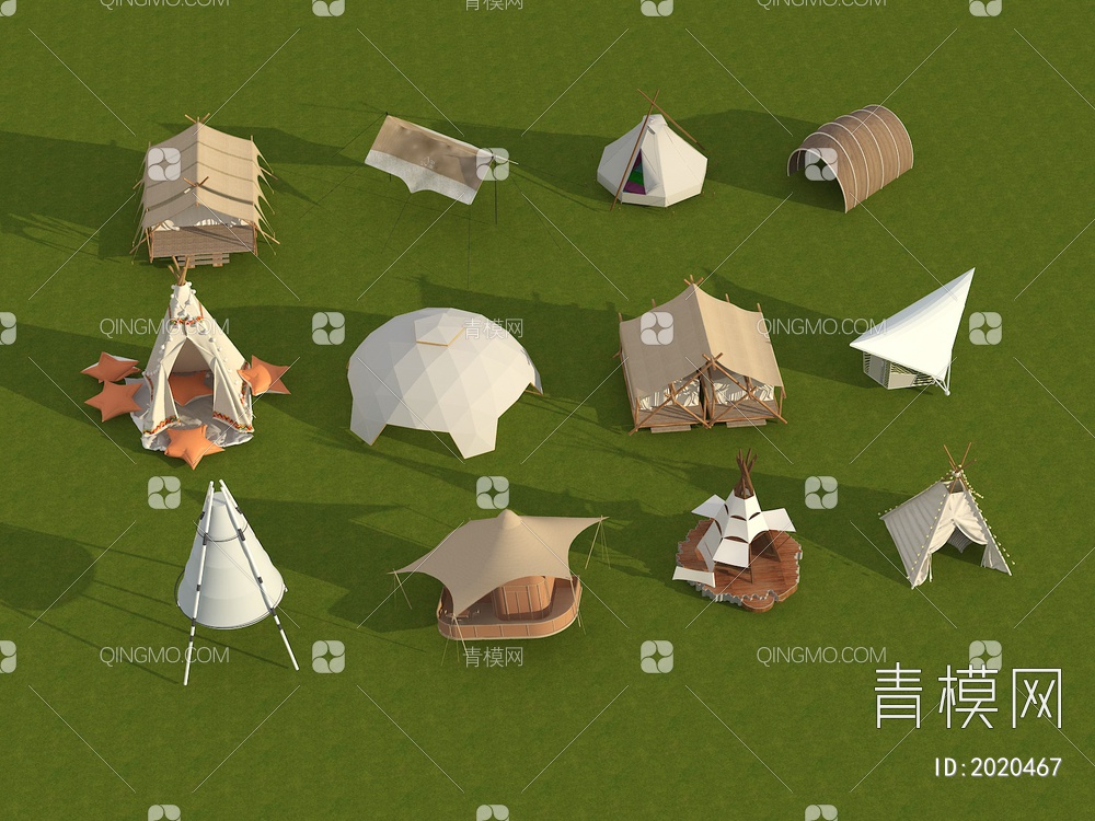 露营帐篷SU模型下载【ID:2020467】