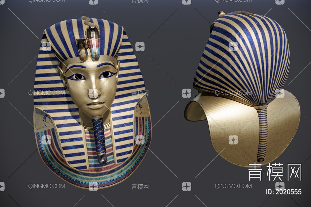 埃及法老人像雕塑SU模型下载【ID:2020555】