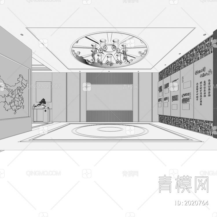 办公大堂电梯厅3D模型下载【ID:2020764】