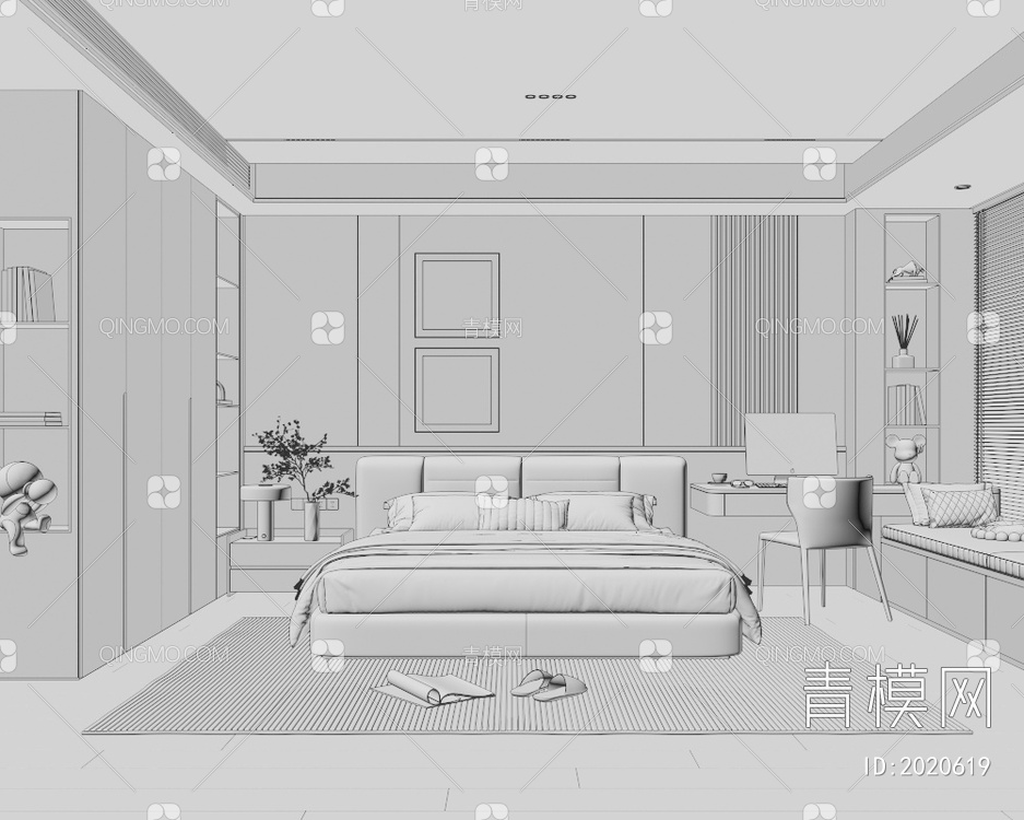 卧室3D模型下载【ID:2020619】