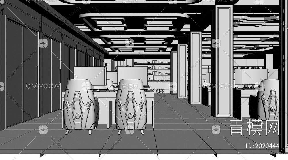 网咖 网吧 电竞馆3D模型下载【ID:2020444】