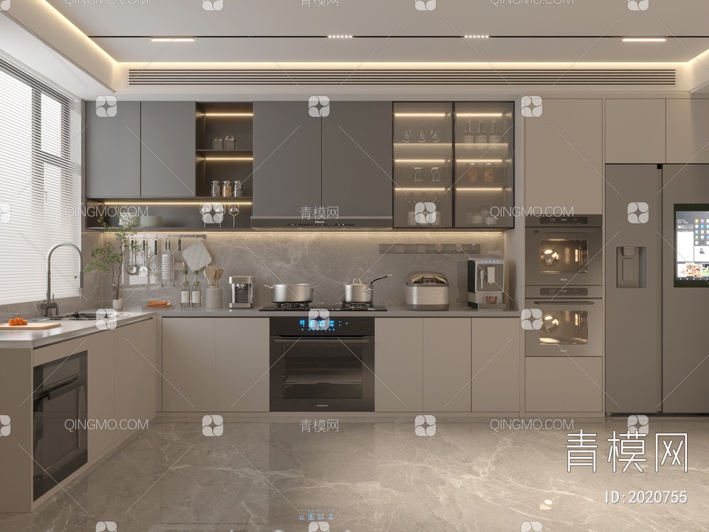 开放式厨房3D模型下载【ID:2020755】