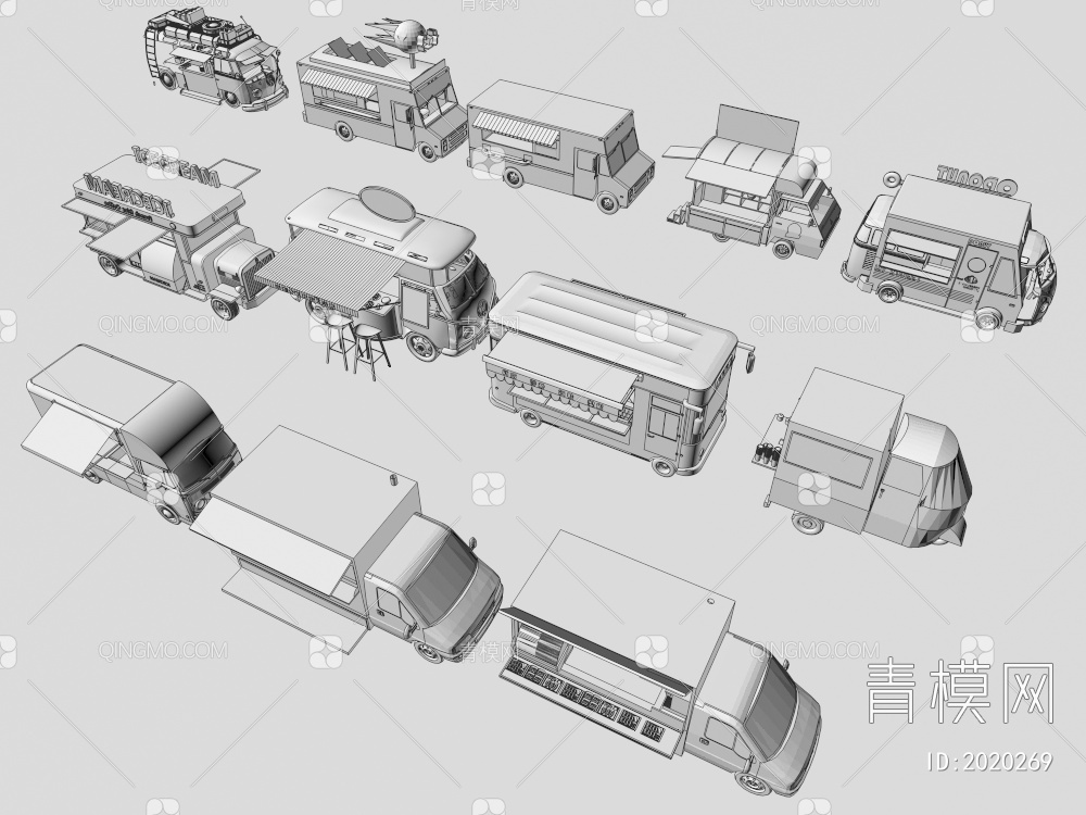 网红售卖车3D模型下载【ID:2020269】