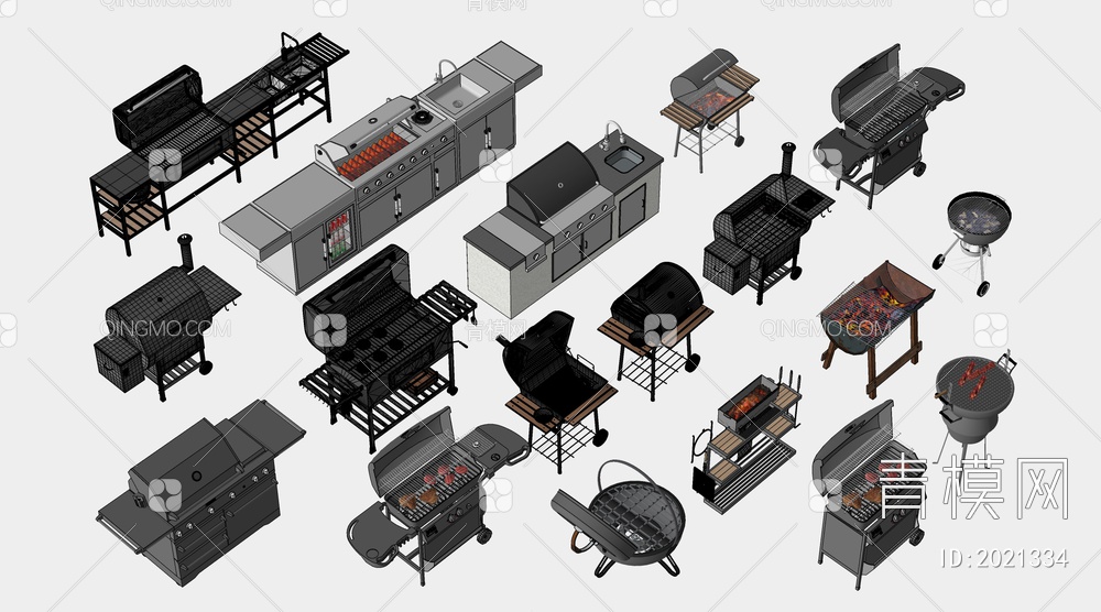 户外烧烤架SU模型下载【ID:2021334】