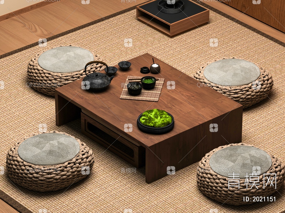 茶桌榻榻米茶台3D模型下载【ID:2021151】