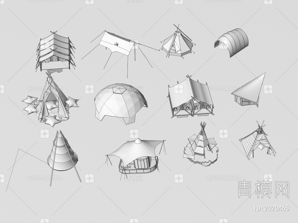 露营帐篷3D模型下载【ID:2020465】