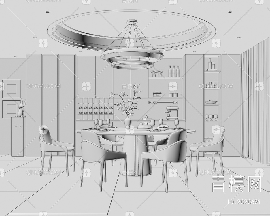 餐厅3D模型下载【ID:2020621】
