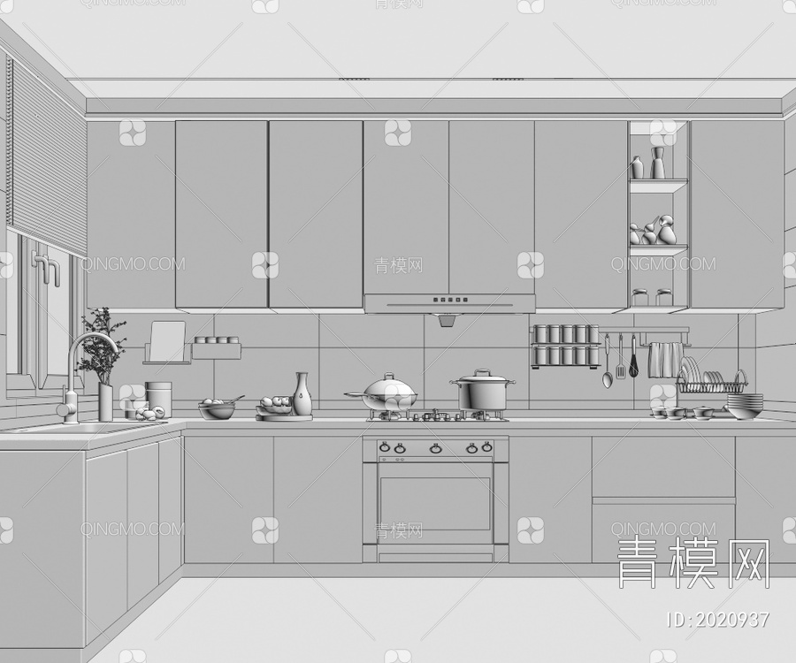 厨房3D模型下载【ID:2020937】