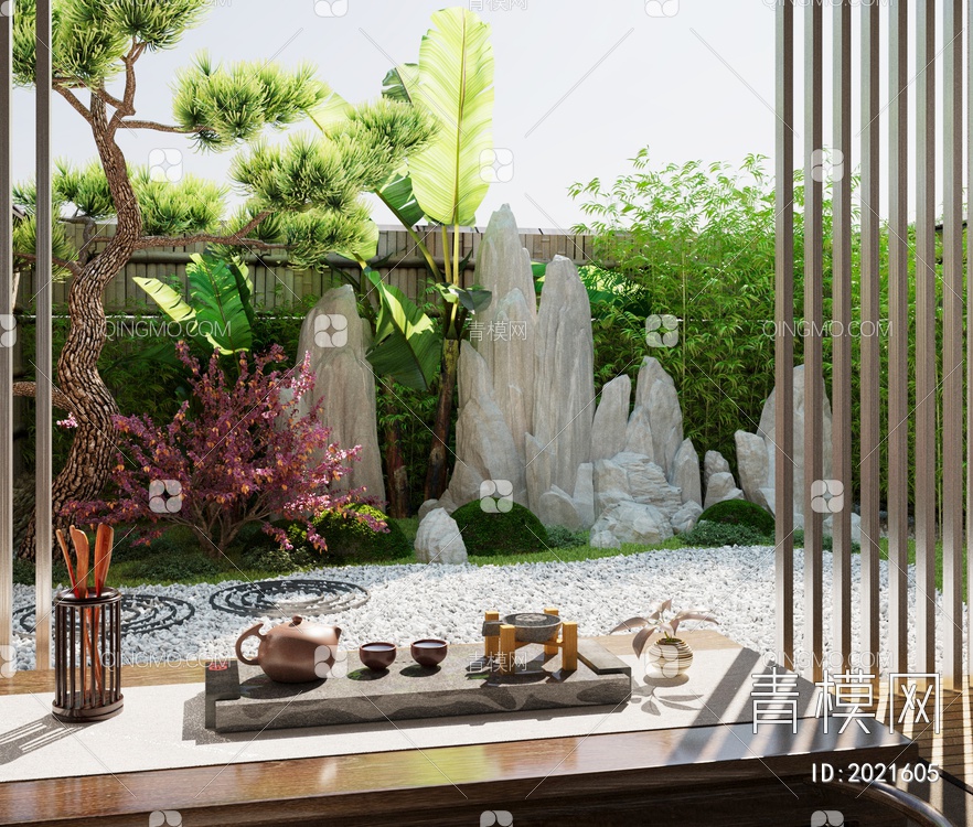 庭院花园景观3D模型下载【ID:2021605】