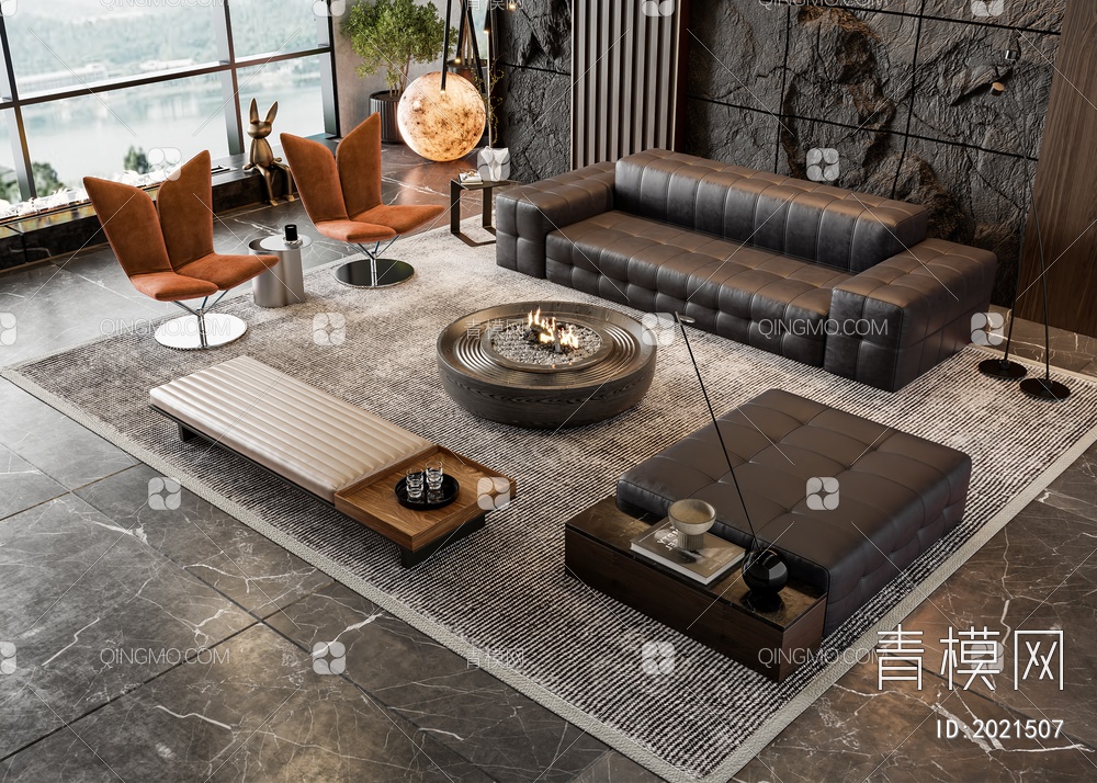 Minotti 米洛提 沙发茶几组合3D模型下载【ID:2021507】