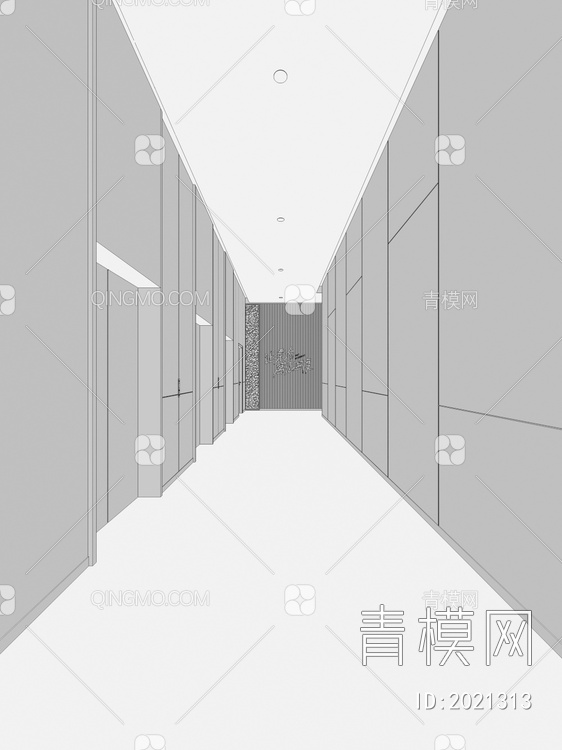 电梯厅 过道3D模型下载【ID:2021313】