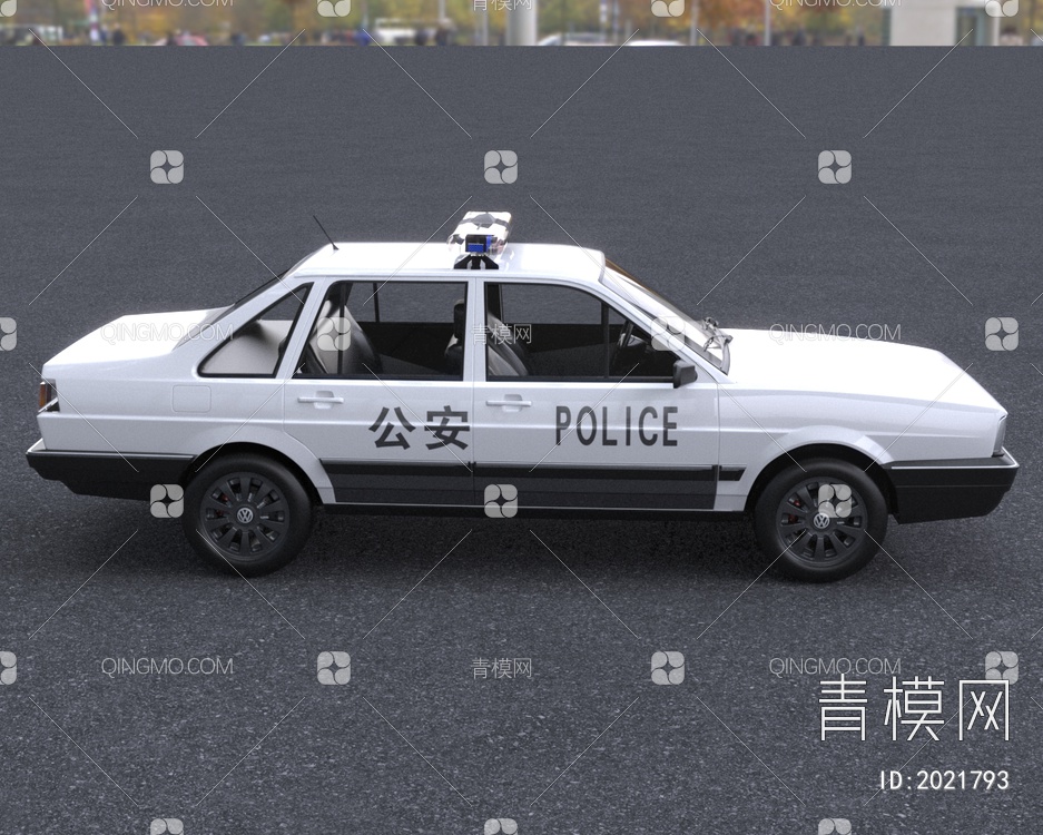 7080年代老款桑塔纳警车狂飙同款3D模型下载【ID:2021793】