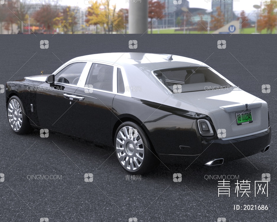 2021款劳斯莱斯幻影豪车汽车3D模型下载【ID:2021686】