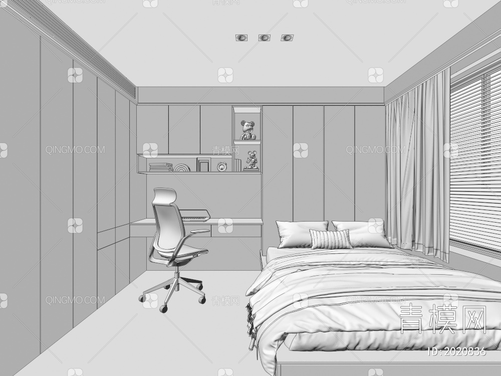 卧室榻榻米 儿童房3D模型下载【ID:2020836】